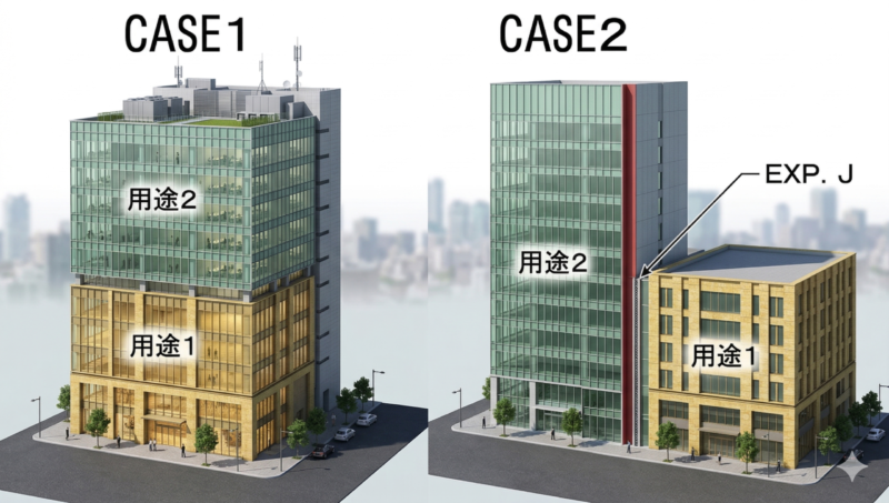 複合用途建築物の算定ケース図解